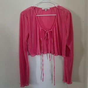 Pink tie up top